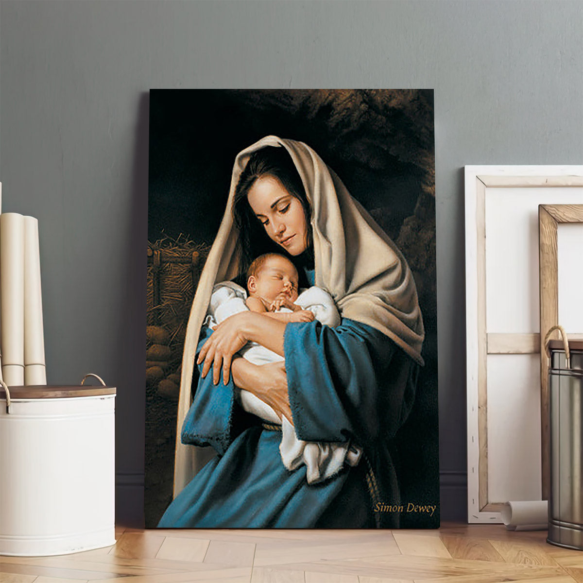 In The Arms Of Mary Canvas Wall Art - Jesus Canvas Pictures - Christian Canvas Wall Art