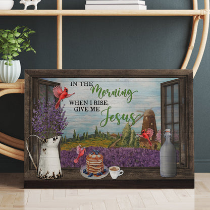 In The Morning When I Rise Canvas Wall Art - Cardinal Bird Canvas - Christian Wall Art
