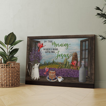 In The Morning When I Rise Canvas Wall Art - Cardinal Bird Canvas - Christian Wall Art