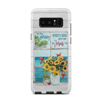 In The Morning When I Rise Give Me Jesus Cardinal Sunflowers Phone Case - Inspirational Bible Scripture iPhone Cases
