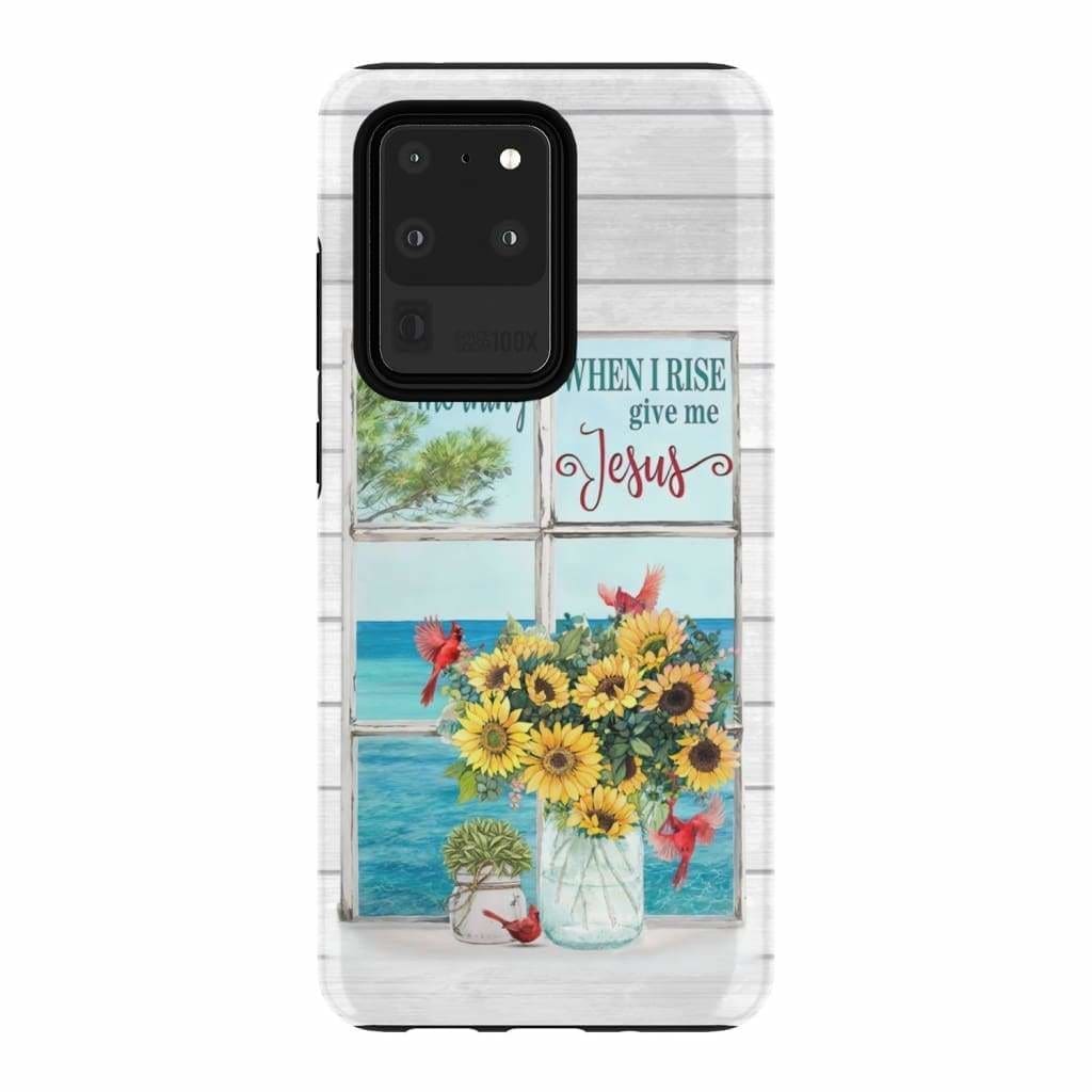 In The Morning When I Rise Give Me Jesus Cardinal Sunflowers Phone Case - Inspirational Bible Scripture iPhone Cases
