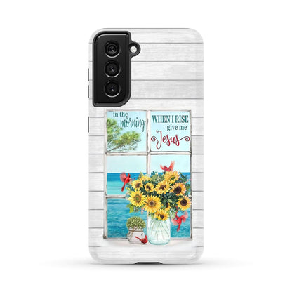In The Morning When I Rise Give Me Jesus Cardinal Sunflowers Phone Case - Inspirational Bible Scripture iPhone Cases