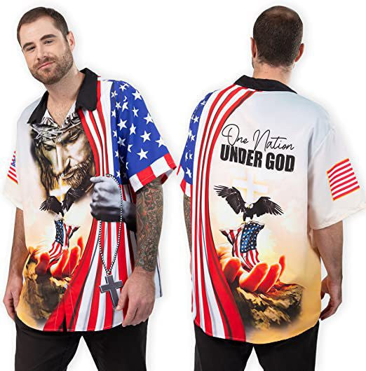 Independence Day Patriotic Hawaiian Shirt - Christian Hawaiian Shirt for Men Women
