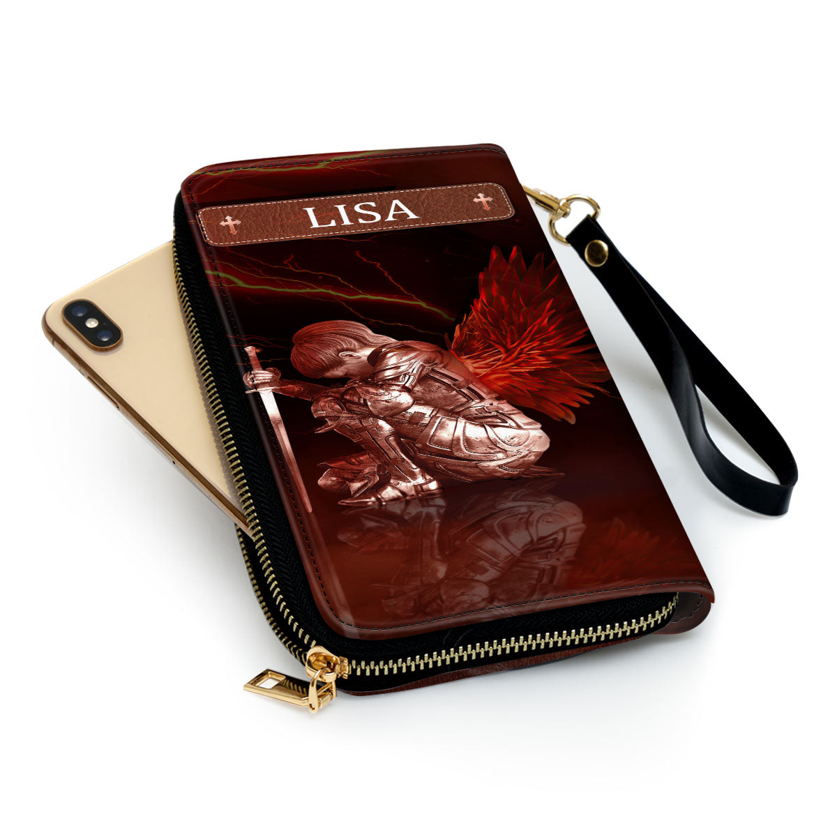 Inspirational Gifts For Religious Women Who Kneels Before God Can Stand Before Anyone Clutch Purse For Women - Personalized Name