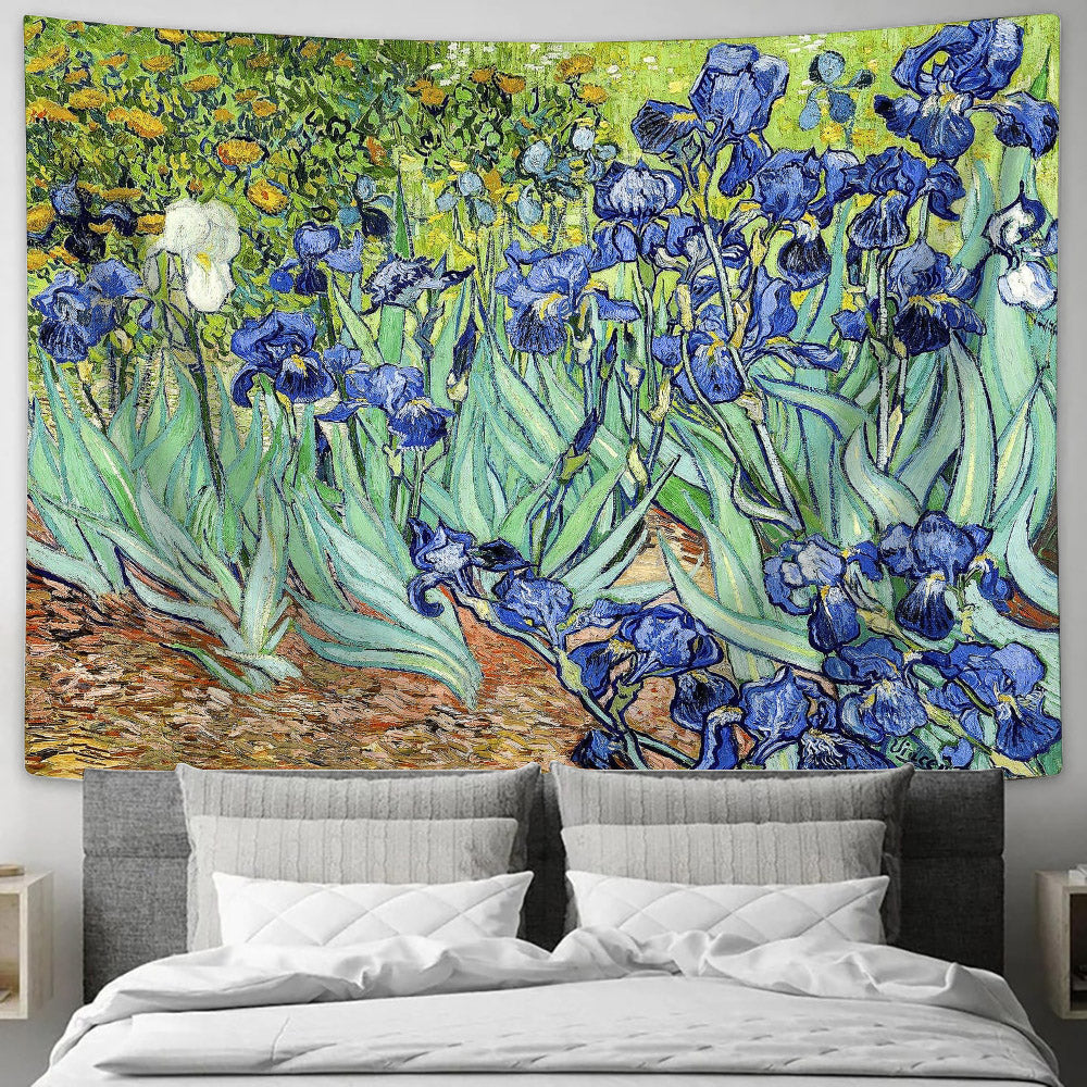 Irises Vincent Van Gogh Painting Tapestry - Tapestry Wall Decor - Home Decor Living Room