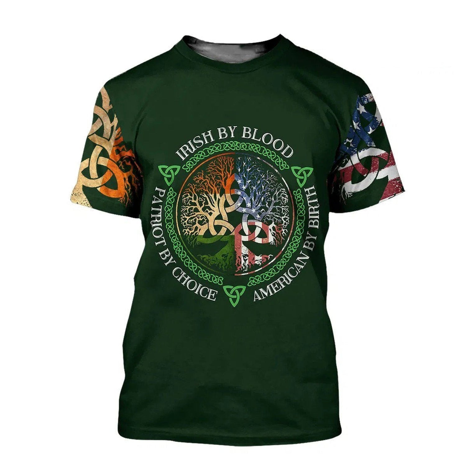Irish By Blood American By Birth 3d T Shirt For Men And Women - St Patricks Day 3D Shirts