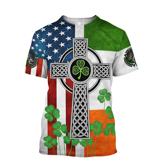 Irish Celtic Knot Cross St.Patrick Day for Mens & Women 3d T Shirts - St Patricks Day 3D Shirts
