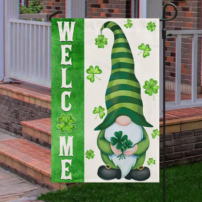 Irish Gnome Welcome House Flag - St Patrick's Day Garden Flag - St. Patrick's Day Decorations