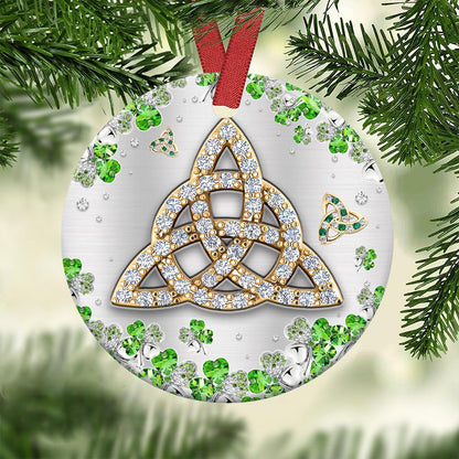 Irish Jewelry Style Ceramic Circle Ornament - Decorative Ornament - Christmas Ornament