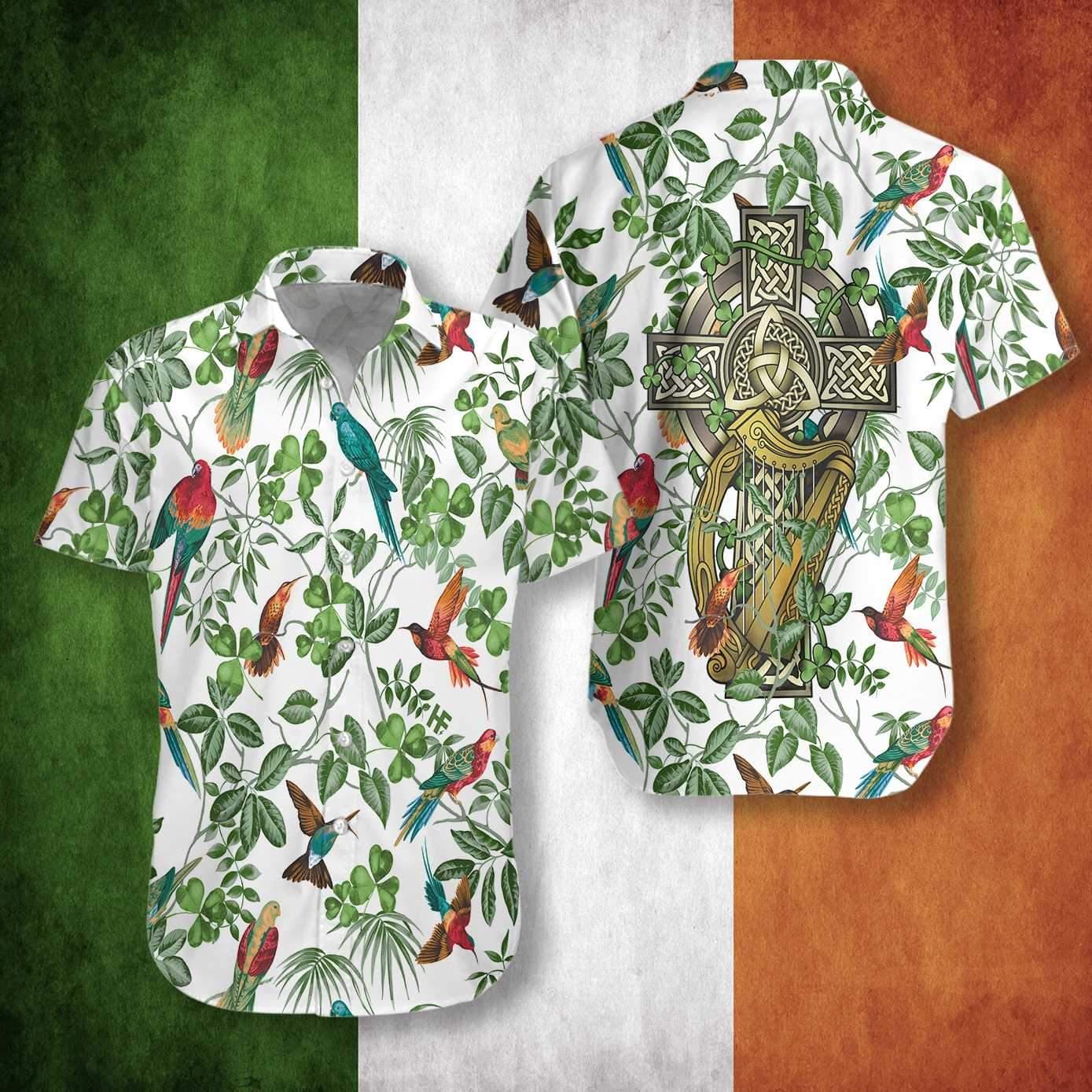 Irish Saint Patrick's Day Parrots Hawaiian Shirts For Men & For Women - St Patrick's Day Gifts