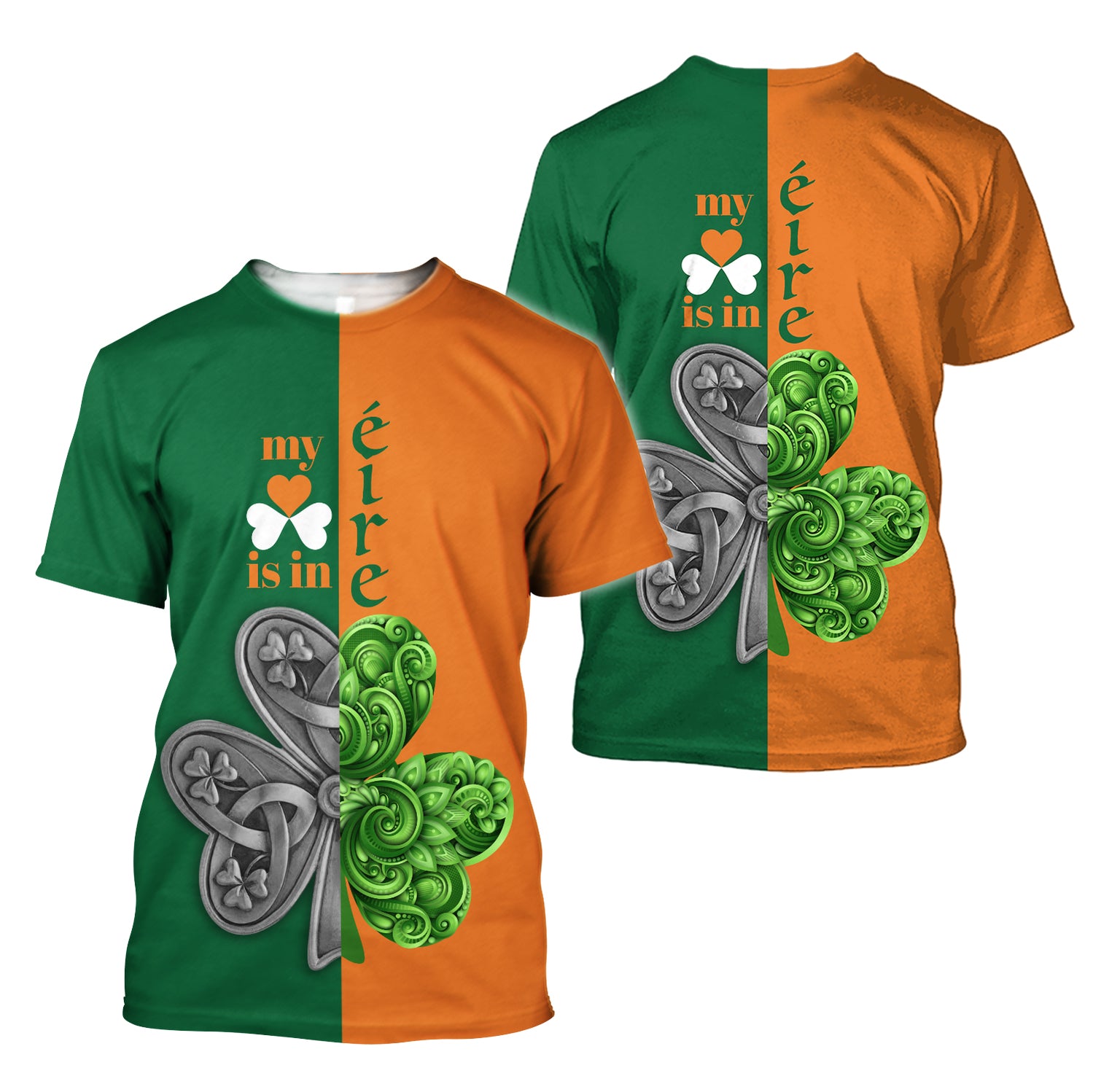Irish Saint Patrick's Day Shamrock Celtic Cross 3d Printed Shirts - St Patricks Day 3D Shirts for Men & Women