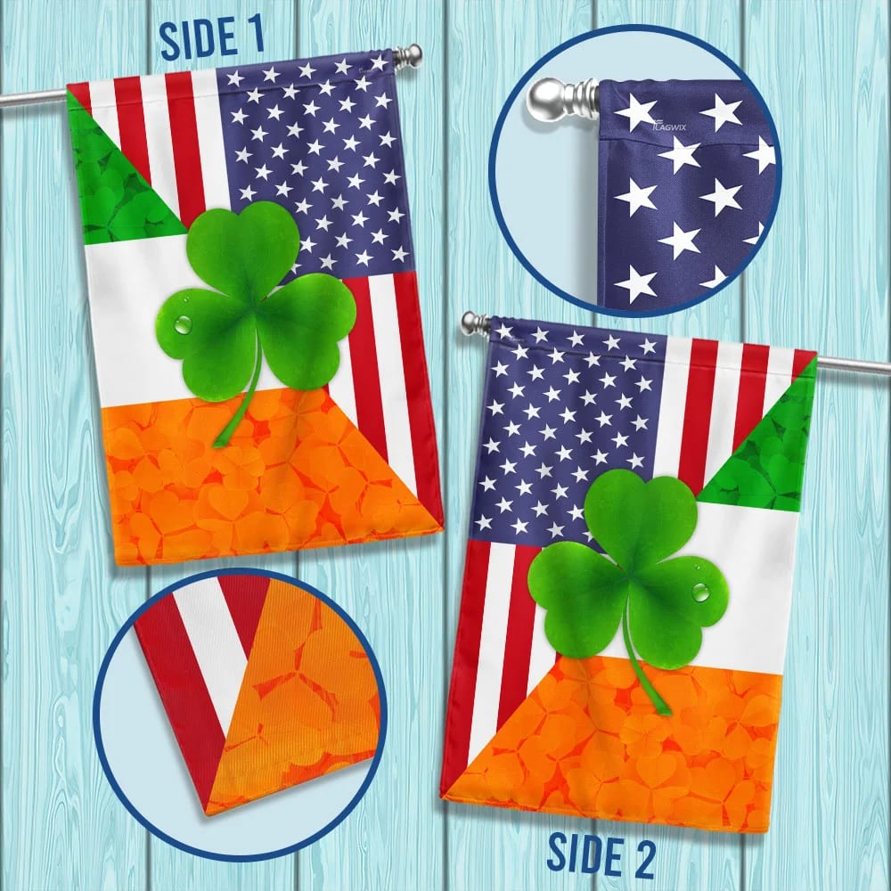 Irish Shamrock American House Flag - St Patrick's Day Garden Flag - St. Patrick's Day Decorations