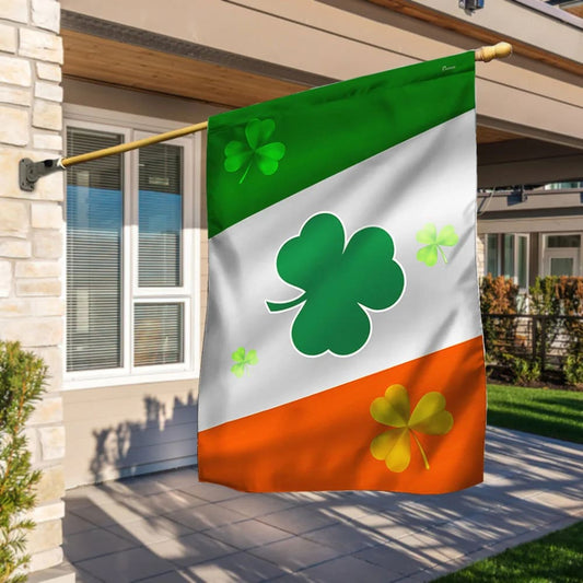Irish Shamrock House Flag - St Patrick's Day Garden Flag - St. Patrick's Day Decorations