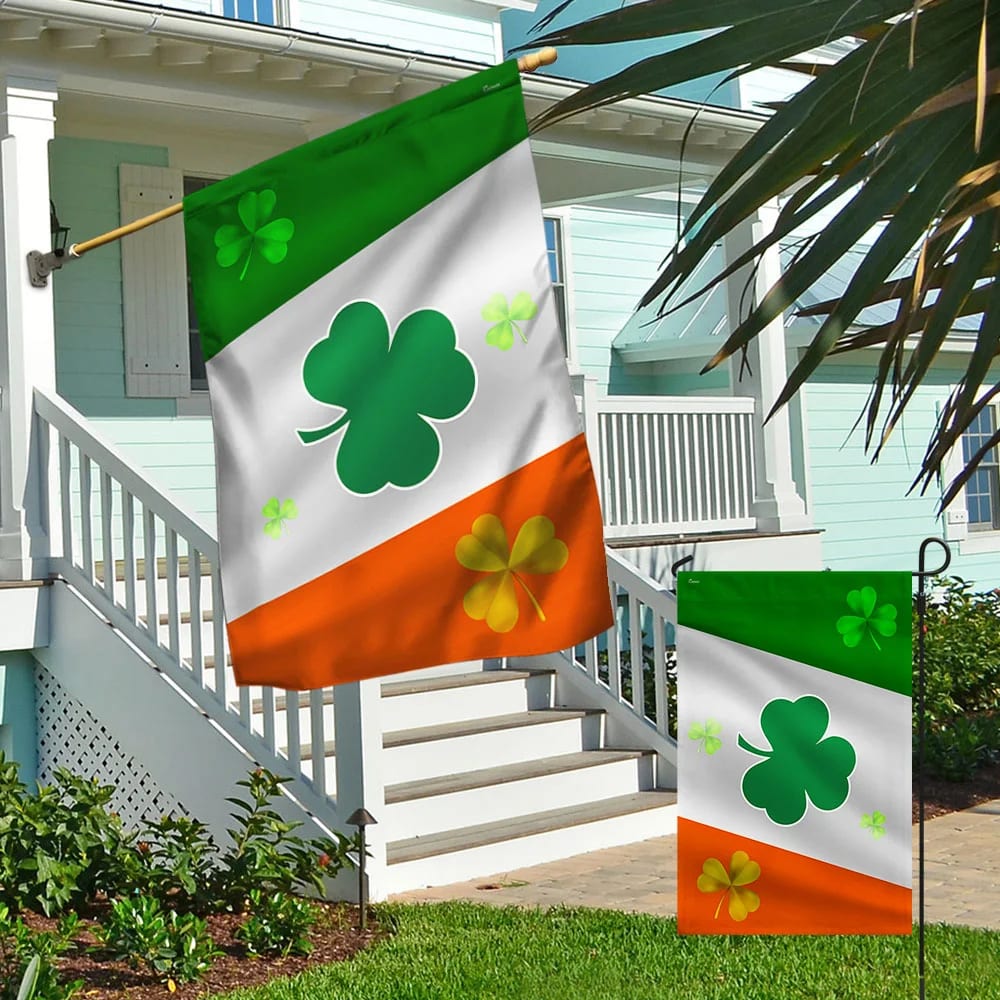 Irish Shamrock House Flag - St Patrick's Day Garden Flag - St. Patrick's Day Decorations
