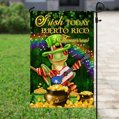 Irish Today Puerto Rico Tomorrow St. Patrick's Day House Flag - St Patrick's Day Garden Flag - St. Patrick's Day Decorations