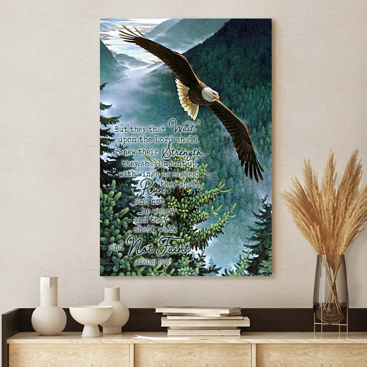 Isaiah 40:31 Eagle Canvas Prints - But They That Wait Upon The Lord Shall Renew Their Strength Wall Art