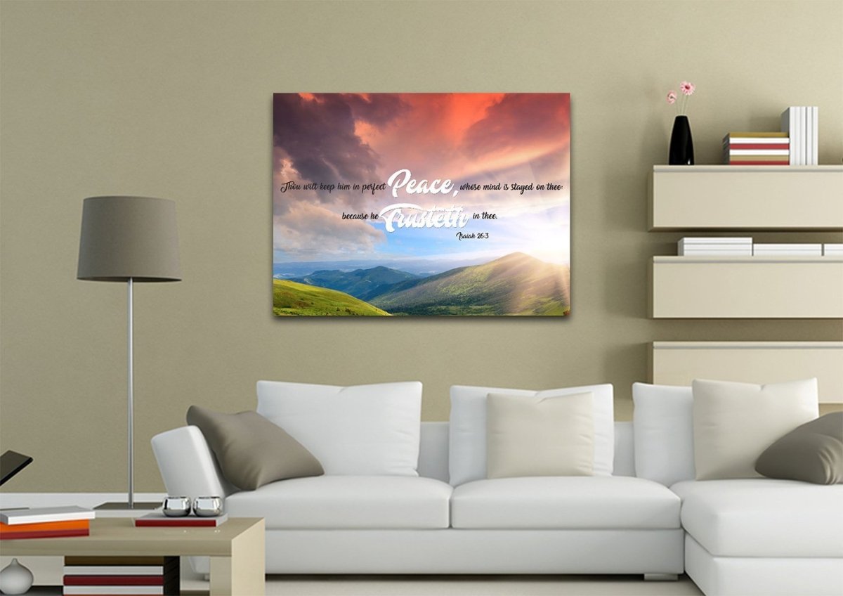 Isaiah 263 Kjv Canvas Wall Art Print - Christian Canvas Wall Art
