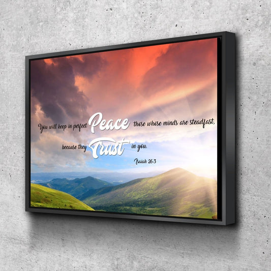 Isaiah 263 Niv Keep In Perfect Peace Canvas Wall Art Print - Christian Canvas Wall Art