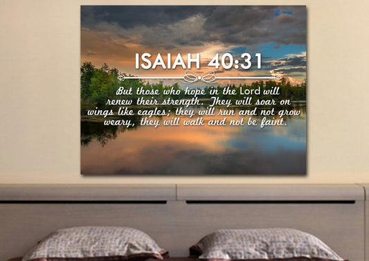 Isaiah 4031 Hope In The Lord Will Renew Their Strength Canvas Wall Art Print - Christian Canvas Wall Art