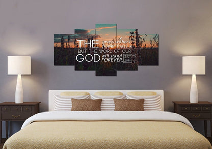 Isaiah 408 Word Of God Will Stand Forever Canvas Wall Art Print - Christian Canvas Wall Art
