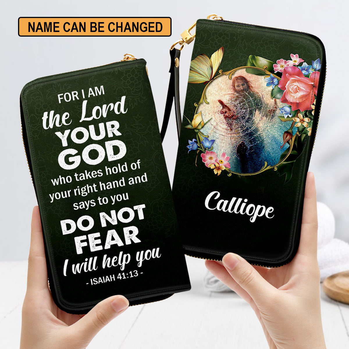 Isaiah 4113 Christ Gifts For Women Of God I Will Help You Clutch Purse For Women - Personalized Name - Christian Gifts For Women