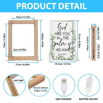 Isaiah 4916 God Has You In The Palm Of His Hand Flower Frame Lamp Prints - Bible Verse Wooden Lamp - Scripture Night Light