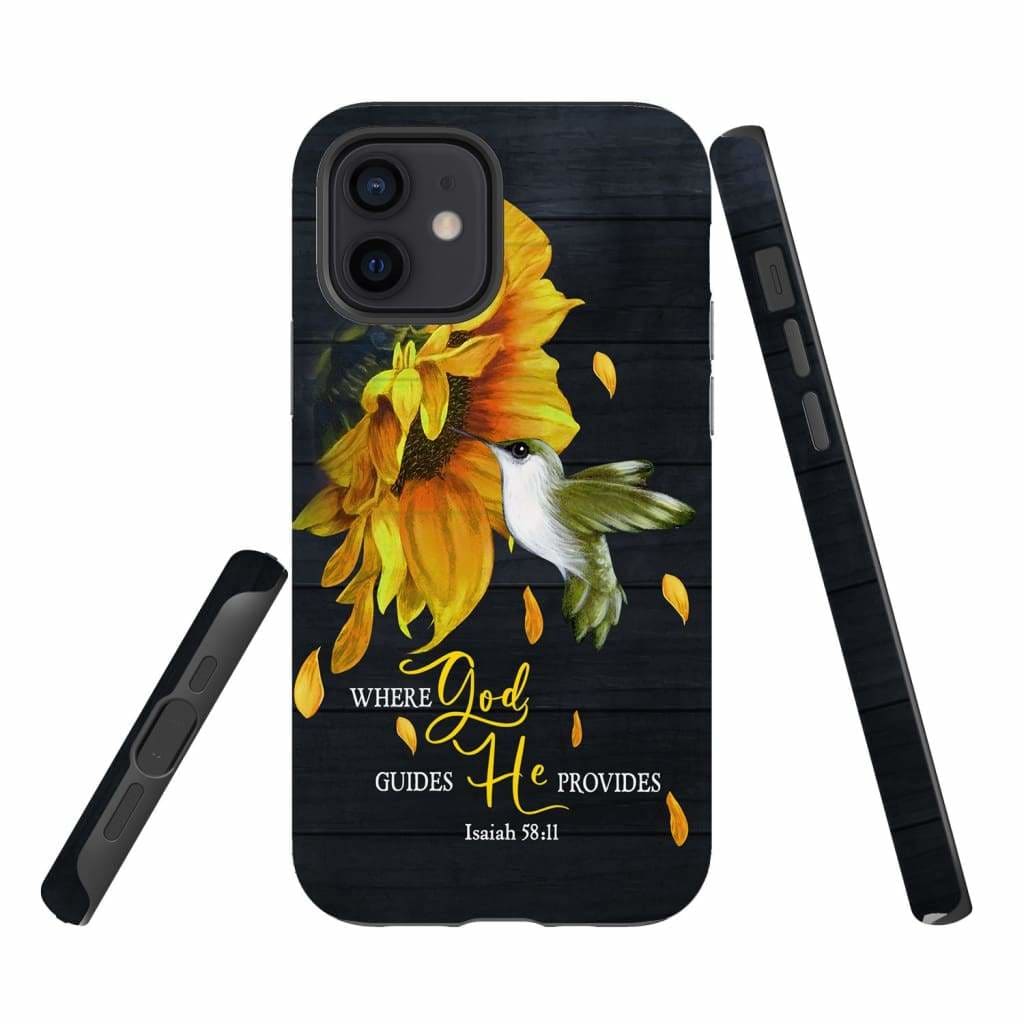 Isaiah 5811 Where God Guides He Provides Bible Verse Phone Case - Inspirational Bible Scripture iPhone Cases