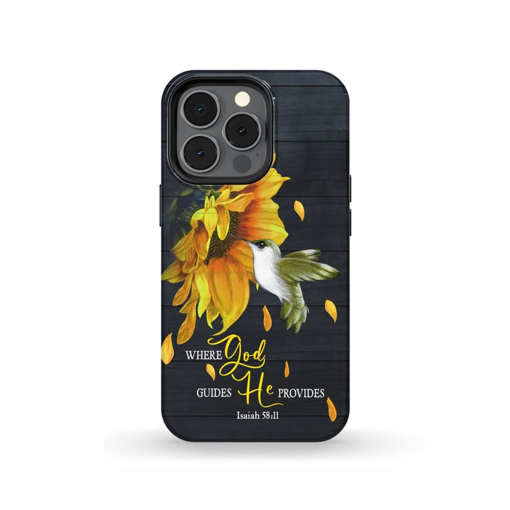 Isaiah 5811 Where God Guides He Provides Bible Verse Phone Case - Inspirational Bible Scripture iPhone Cases