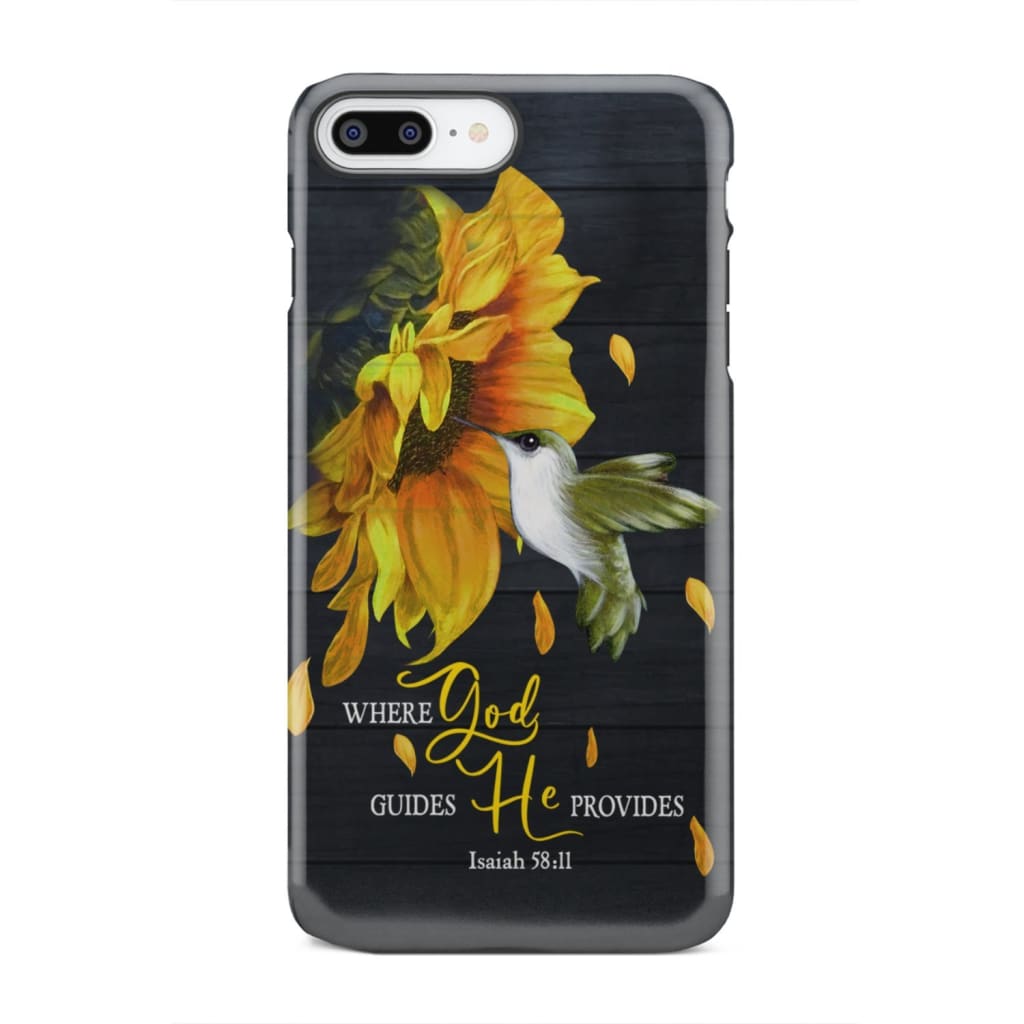 Isaiah 5811 Where God Guides He Provides Bible Verse Phone Case - Inspirational Bible Scripture iPhone Cases