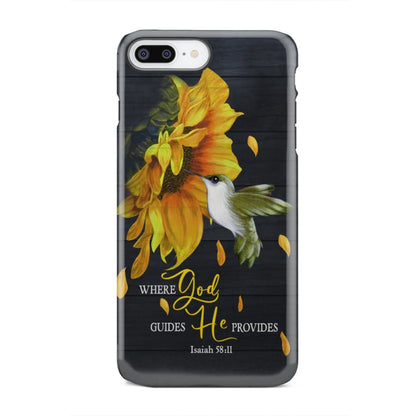 Isaiah 5811 Where God Guides He Provides Bible Verse Phone Case - Inspirational Bible Scripture iPhone Cases