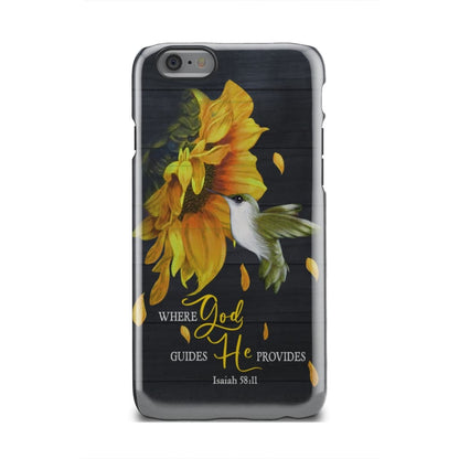 Isaiah 5811 Where God Guides He Provides Bible Verse Phone Case - Inspirational Bible Scripture iPhone Cases