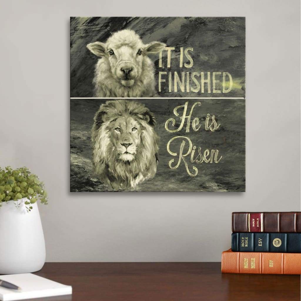 It Is Finished He Is Risen 1 Canvas Wall Art - Christian Wall Art - Religious Wall Decor