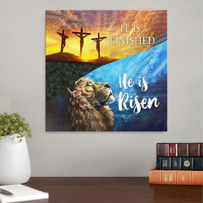 It Is Finished He Is Risen Canvas Wall Art - Christian Wall Art - Religious Wall Decor