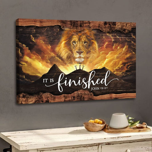It Is Finished Wall Art, John 1930 Jesus Lion Easter Wall Art Canvas - Religious Wall Decor