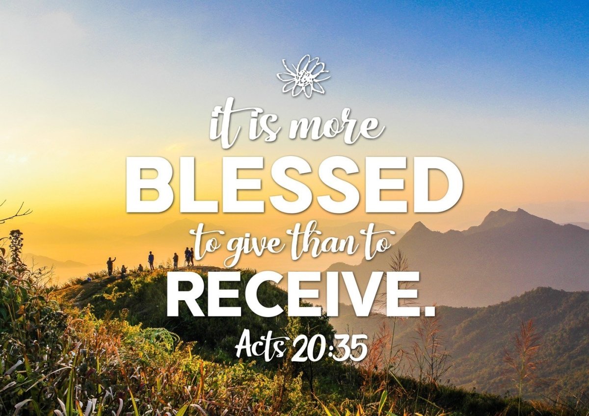 It Is More Blessed To Give Than To Receive Acts 2035 Canvas Wall Art Print - Christian Canvas Wall Art