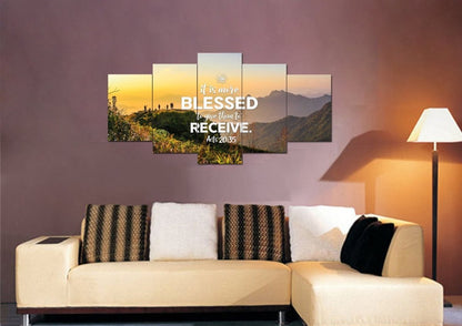 It Is More Blessed To Give Than To Receive Acts 2035 Canvas Wall Art Print - Christian Canvas Wall Art