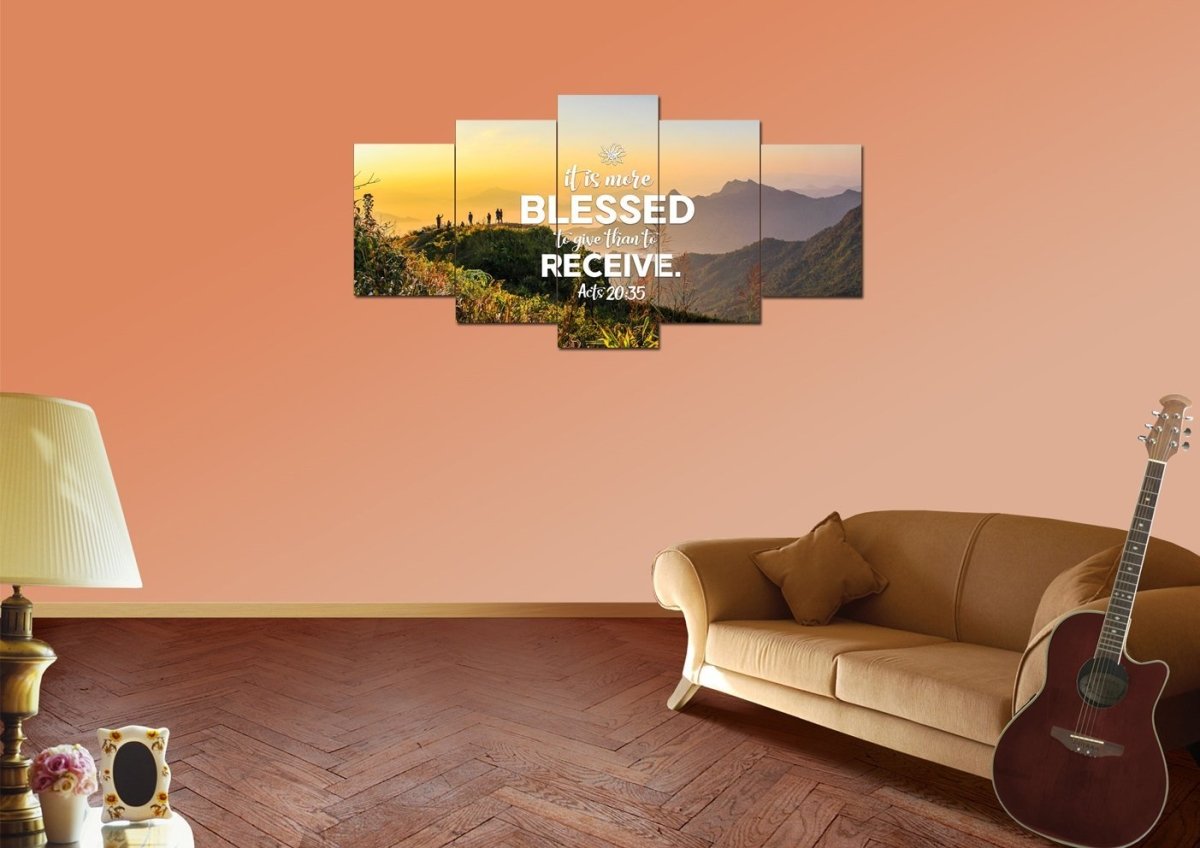 It Is More Blessed To Give Than To Receive Acts 2035 Canvas Wall Art Print - Christian Canvas Wall Art