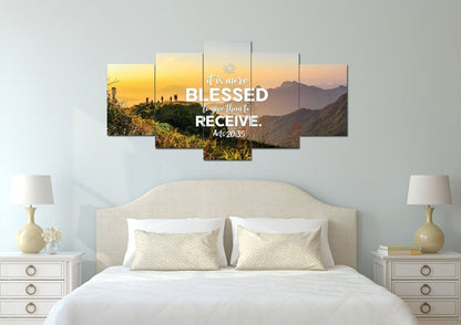 It Is More Blessed To Give Than To Receive Acts 2035 Canvas Wall Art Print - Christian Canvas Wall Art