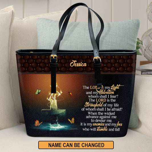 It Is My Enemies And My Foes Personalized Large Leather Tote Bag - Christian Inspirational Gifts For Women