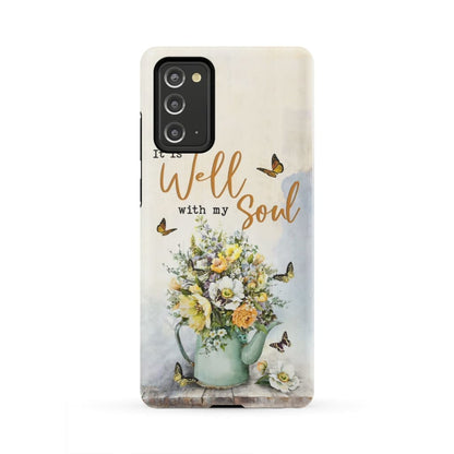 It Is Well With My Soul Butterflies Flowers Phone Case - Christian Phone Cases - Religious Phone Case
