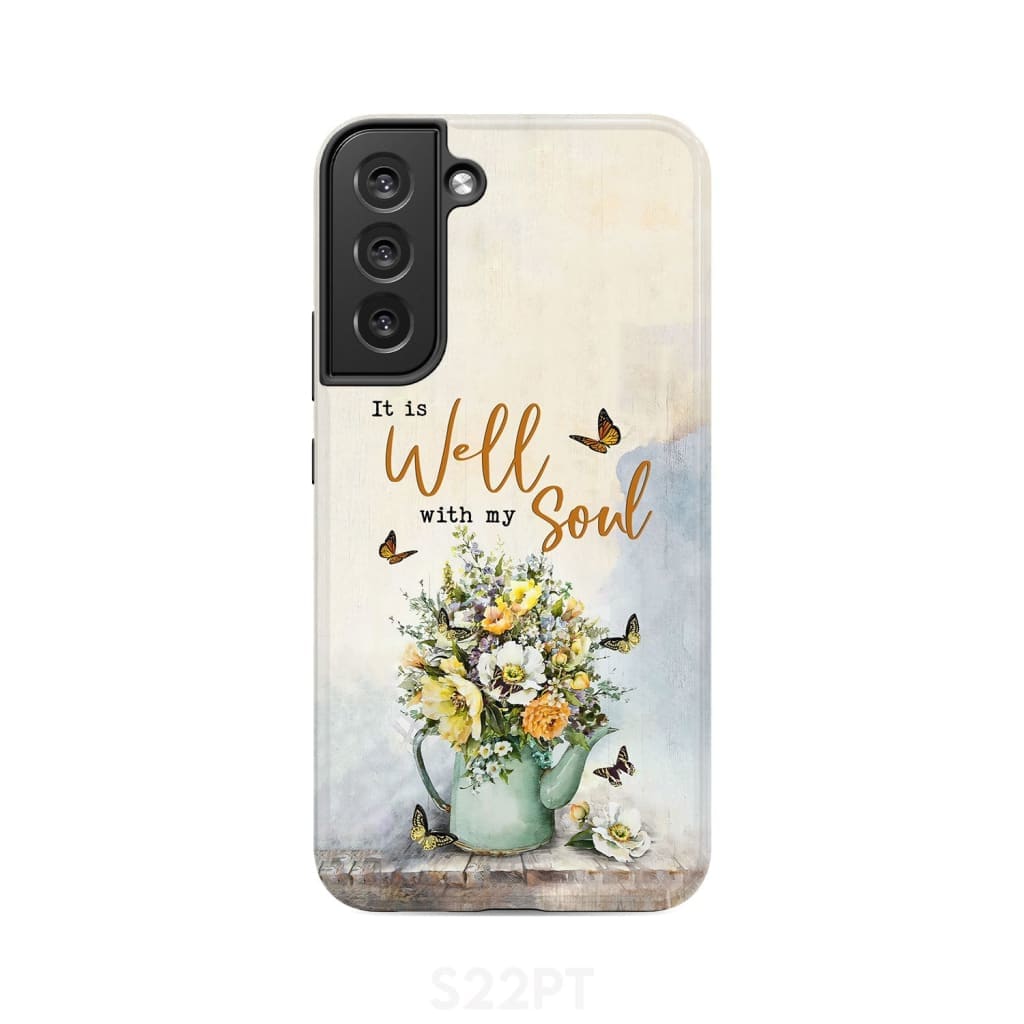 It Is Well With My Soul Butterflies Flowers Phone Case - Christian Phone Cases - Religious Phone Case