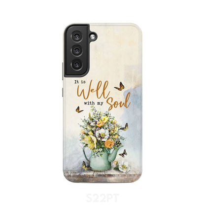 It Is Well With My Soul Butterflies Flowers Phone Case - Christian Phone Cases - Religious Phone Case