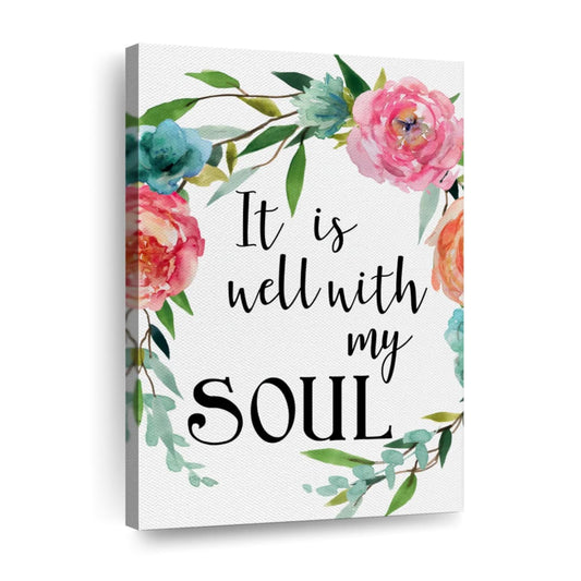 It Is Well With My Soul Canvas Wall Art 1 - Canvas Religious Wall Art - Christian Wall Decor Living Room