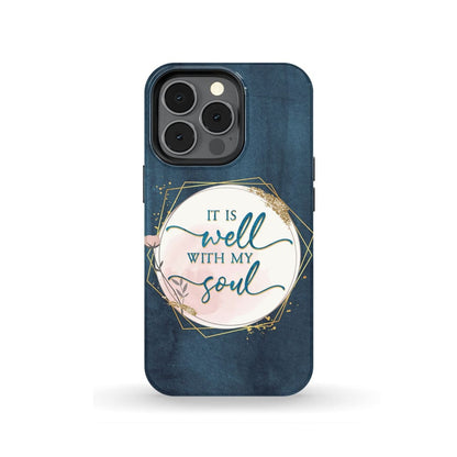 It Is Well With My Soul Christian Hymn Lyrics Phone Case - Inspirational Bible Scripture iPhone Cases