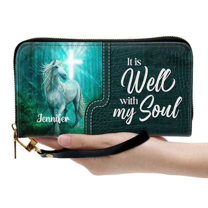It Is Well With My Soul Clutch Purse For Women - Personalized Name - Christian Gifts For Women