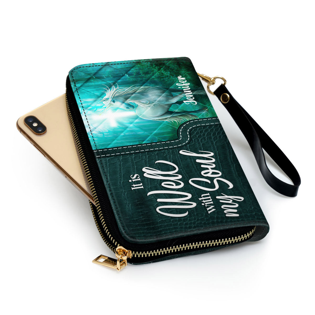 It Is Well With My Soul Clutch Purse For Women - Personalized Name - Christian Gifts For Women