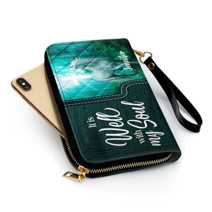 It Is Well With My Soul Clutch Purse For Women - Personalized Name - Christian Gifts For Women