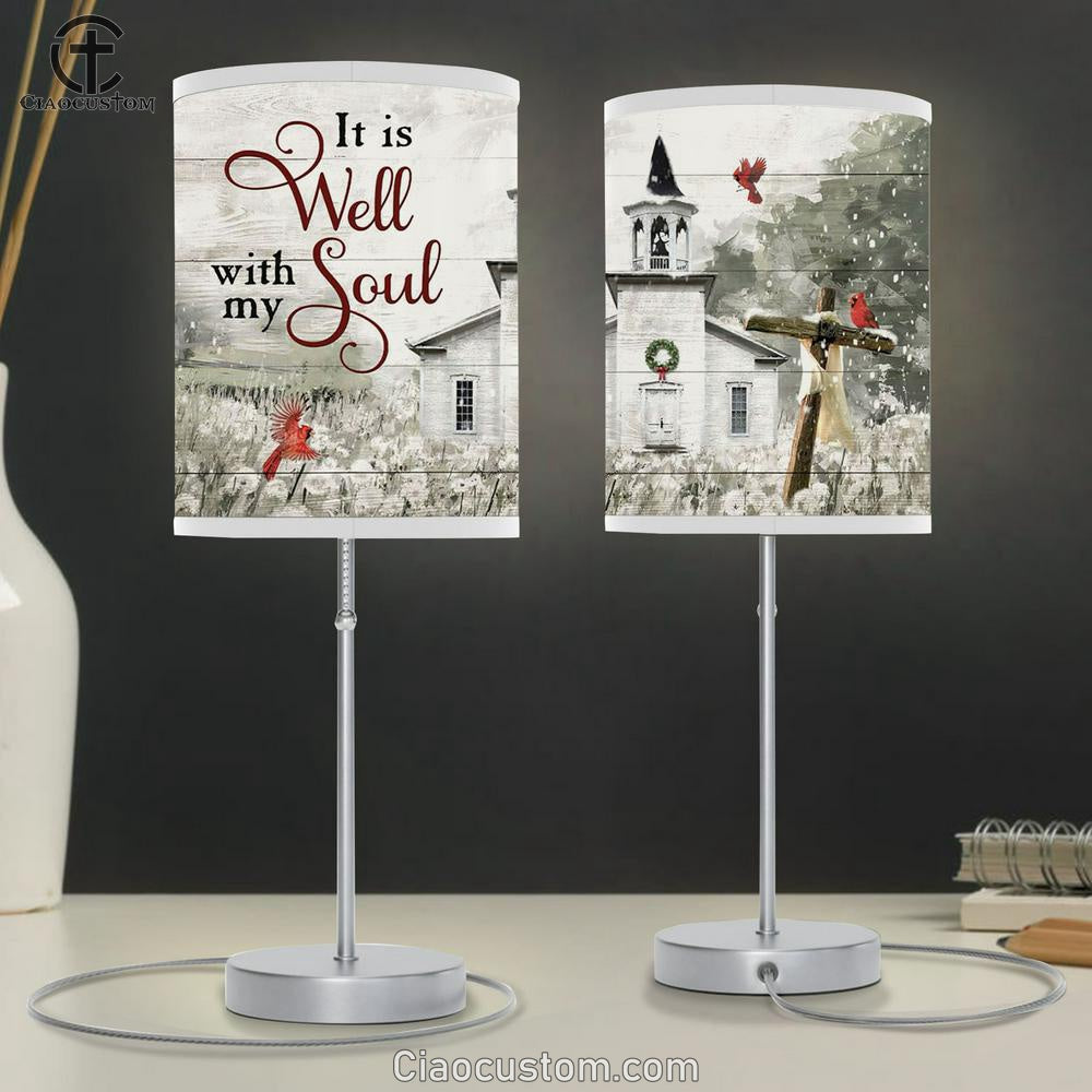It Is Well With My Soul Country Church Table Lamp Prints - Religious Room Decor - Christian Table Lamp For Bedroom