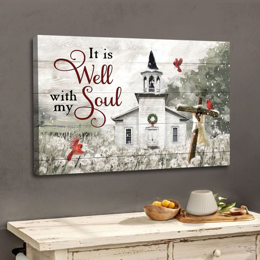 It Is Well With My Soul Country Church Wall Art Canvas - Religious Wall Decor