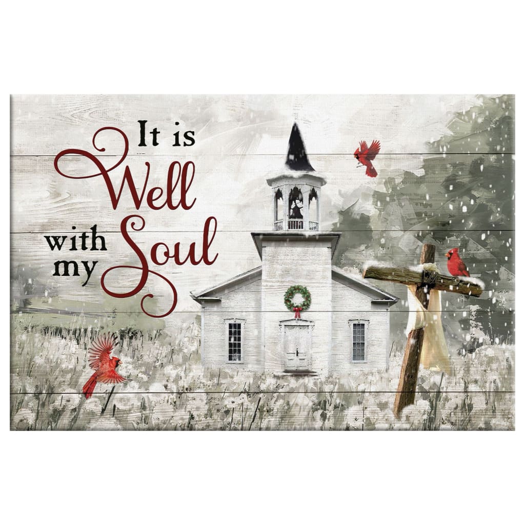 It Is Well With My Soul Country Church Wall Art Canvas - Religious Wall Decor